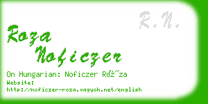 roza noficzer business card